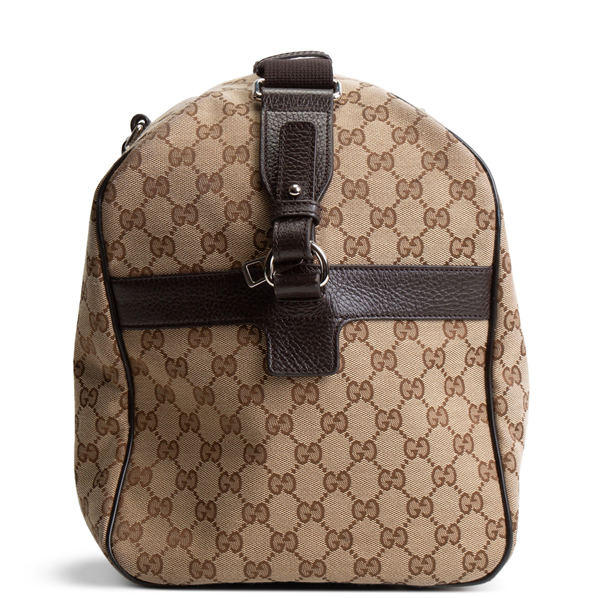 GUCCI GG Canvas Weekender - Beige &amp; Ebony