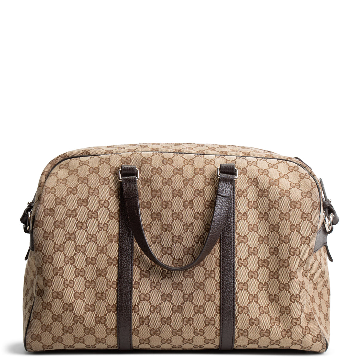GUCCI GG Canvas Weekender - Beige &amp; Ebony