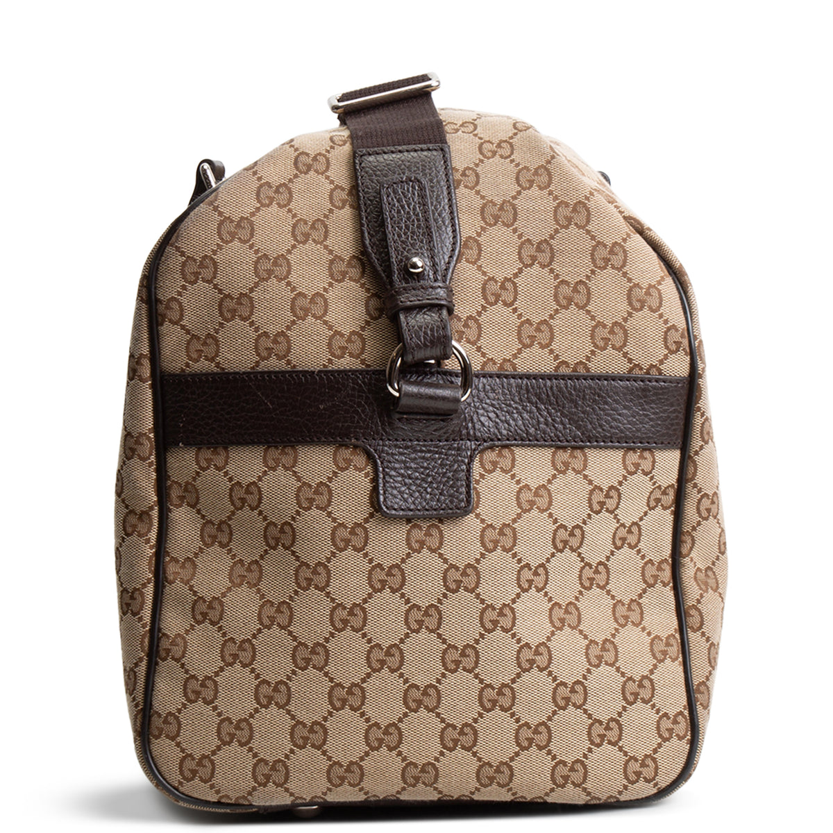 GUCCI GG Canvas Weekender - Beige &amp; Ebony