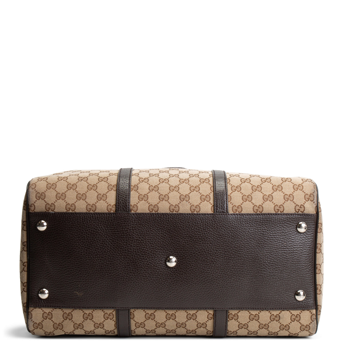GUCCI GG Canvas Weekender - Beige &amp; Ebony