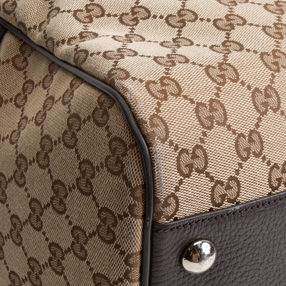 GUCCI GG Canvas Weekender - Beige &amp; Ebony