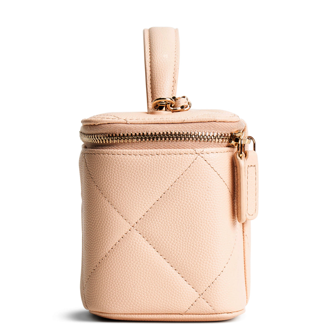 CHANEL Caviar Quilted Long Vanity w/ Chain - Pale Pink