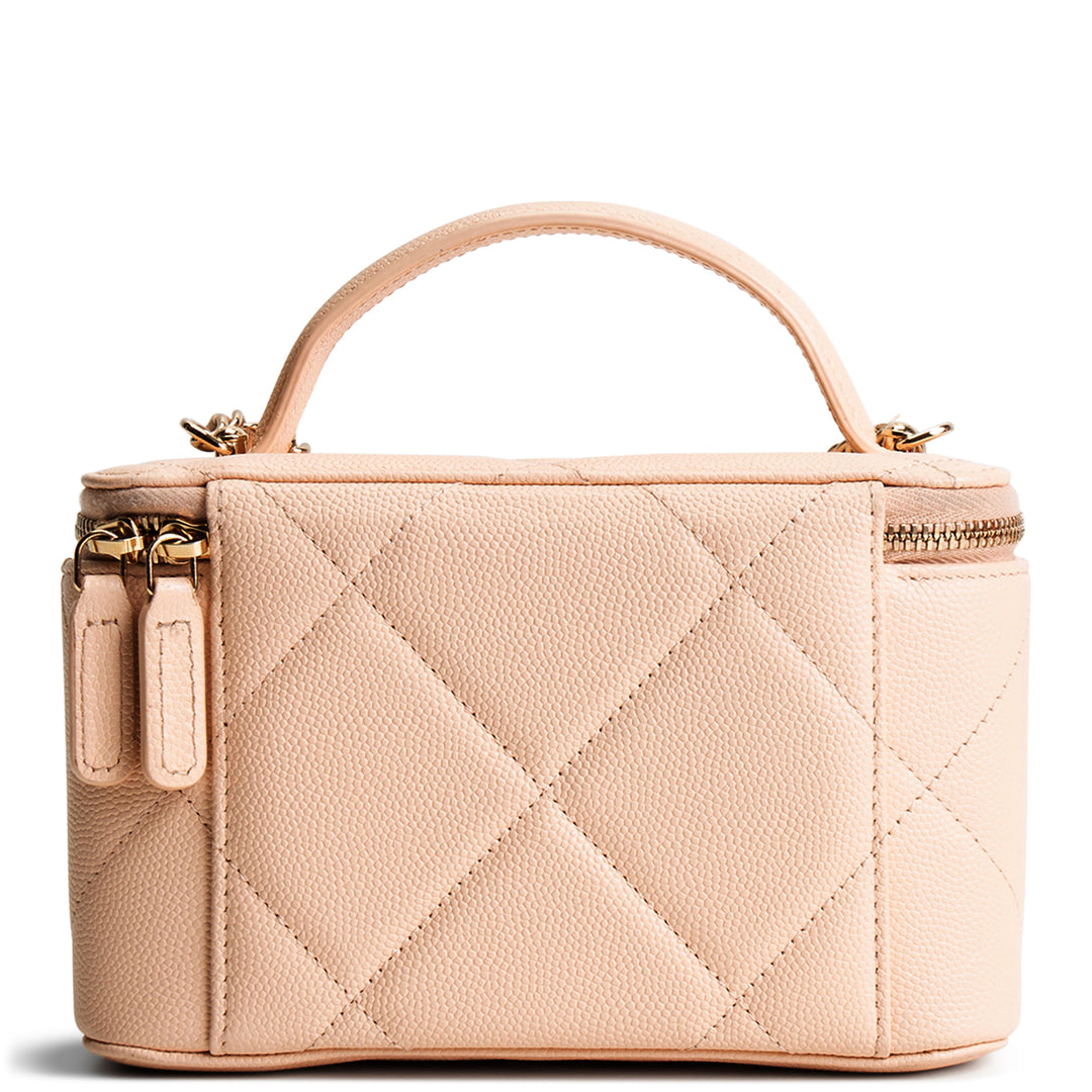 CHANEL Caviar Quilted Long Vanity w/ Chain - Pale Pink