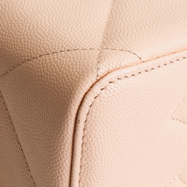 CHANEL Caviar Quilted Long Vanity w/ Chain - Pale Pink