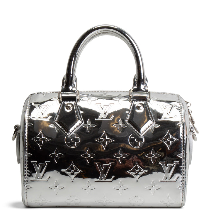 LOUIS VUITTON Monogram Miroir Speedy Bandouliere 20 - Metallic Silver