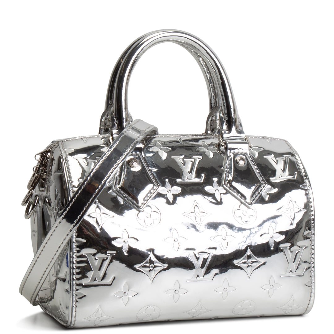 LOUIS VUITTON Monogram Miroir Speedy Bandouliere 20 - Metallic Silver