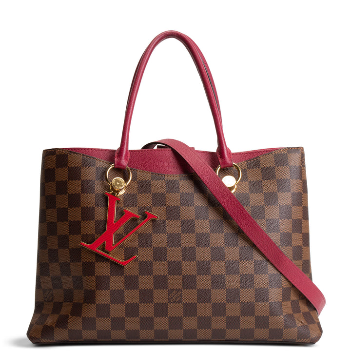 LOUIS VUITTON Damier Ebene Riverside Tote - Cranberry