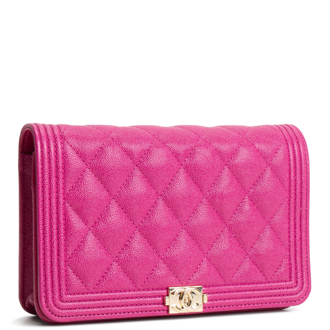 CHANEL Boy Wallet on Chain - Magenta