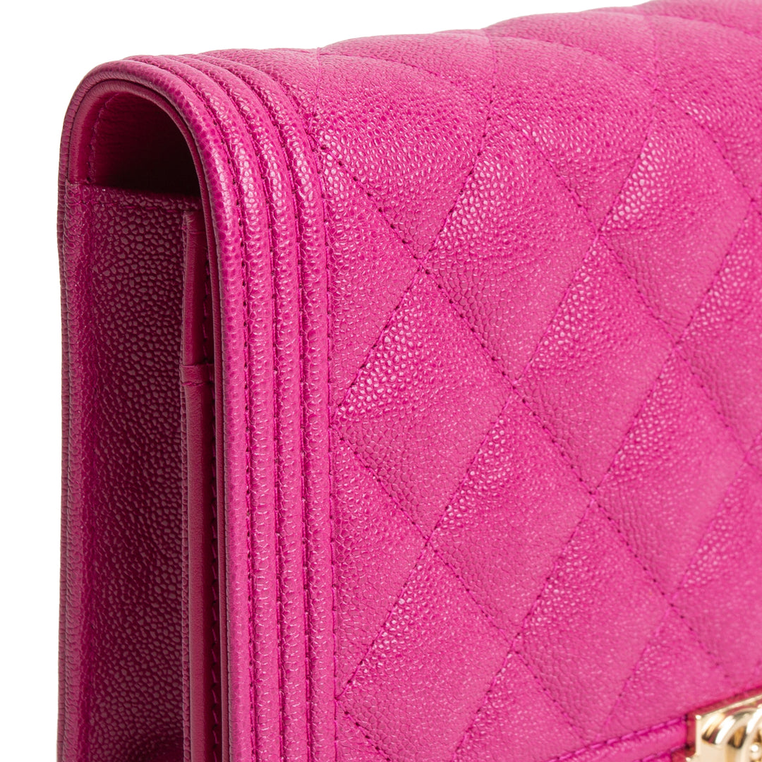 CHANEL Boy Wallet on Chain - Magenta