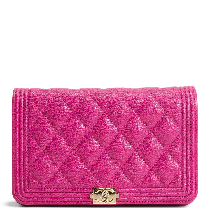 CHANEL Boy Wallet on Chain - Magenta