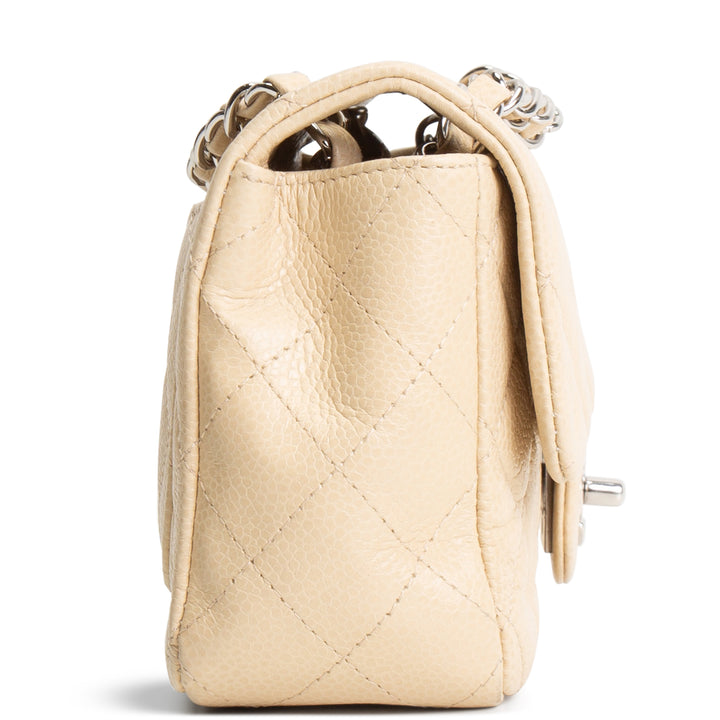 CHANEL Caviar Mini Rectangular Single Flap Bag - Neutral