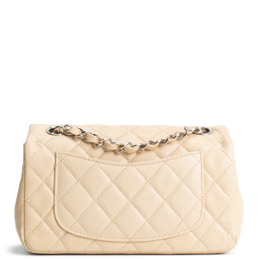 CHANEL Caviar Mini Rectangular Single Flap Bag - Neutral