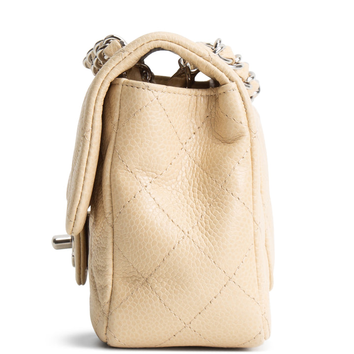 CHANEL Caviar Mini Rectangular Single Flap Bag - Neutral