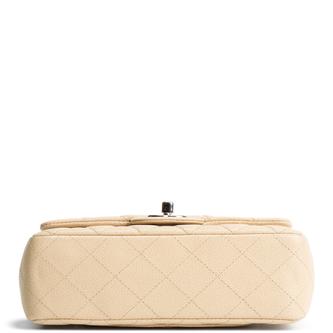 CHANEL Caviar Mini Rectangular Single Flap Bag - Neutral