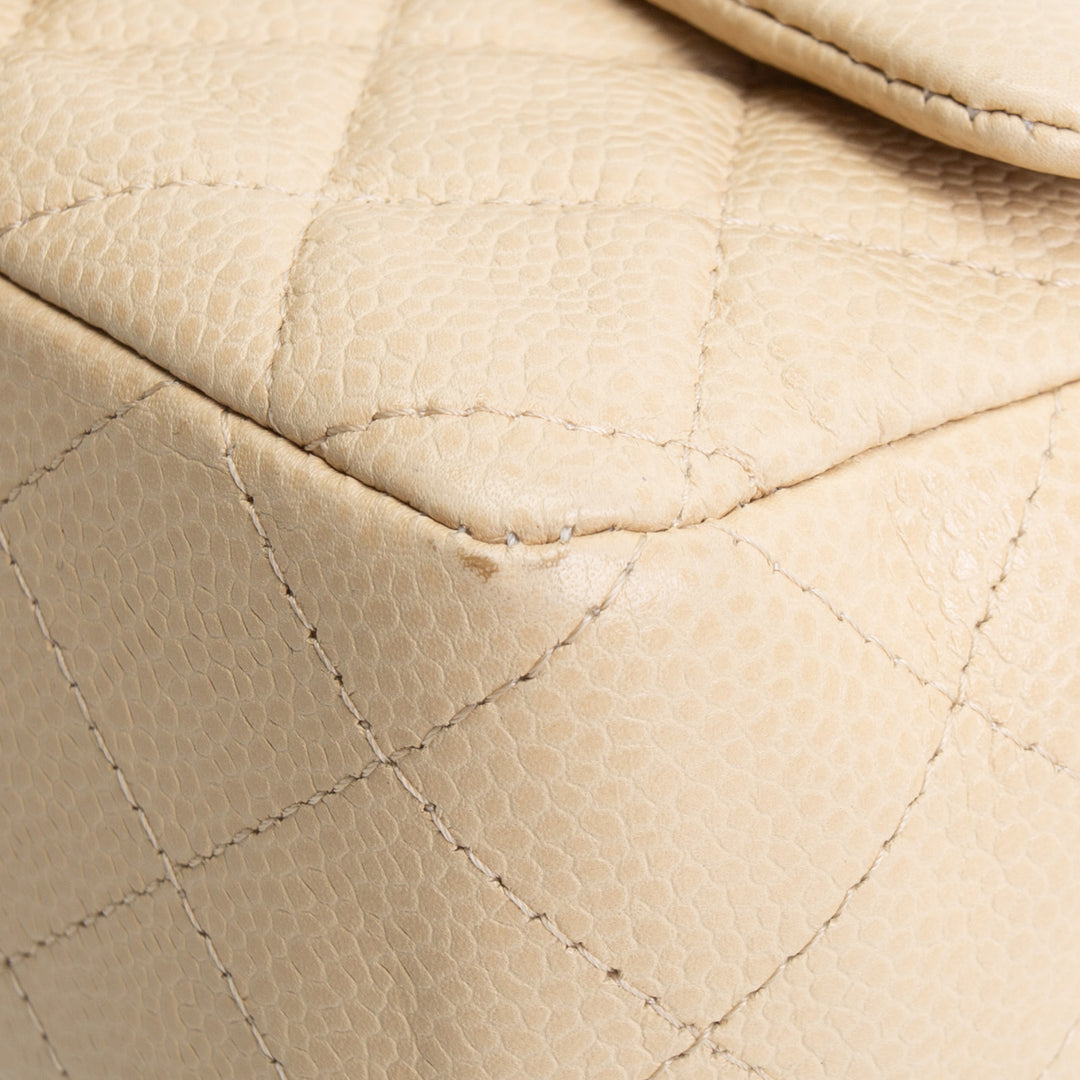 CHANEL Caviar Mini Rectangular Single Flap Bag - Neutral