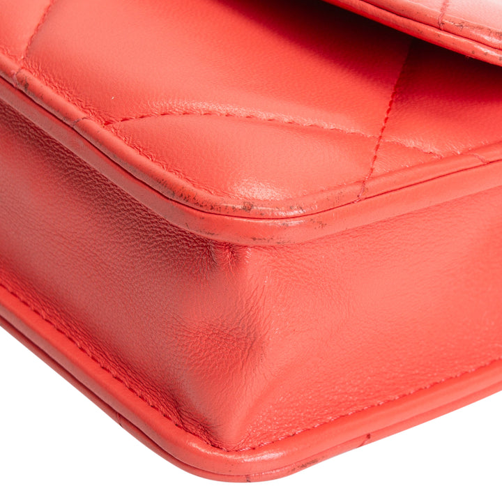 CHANEL 19 Flap Phone Holder w/ Chain - Coral OUTLET FINAL SALE