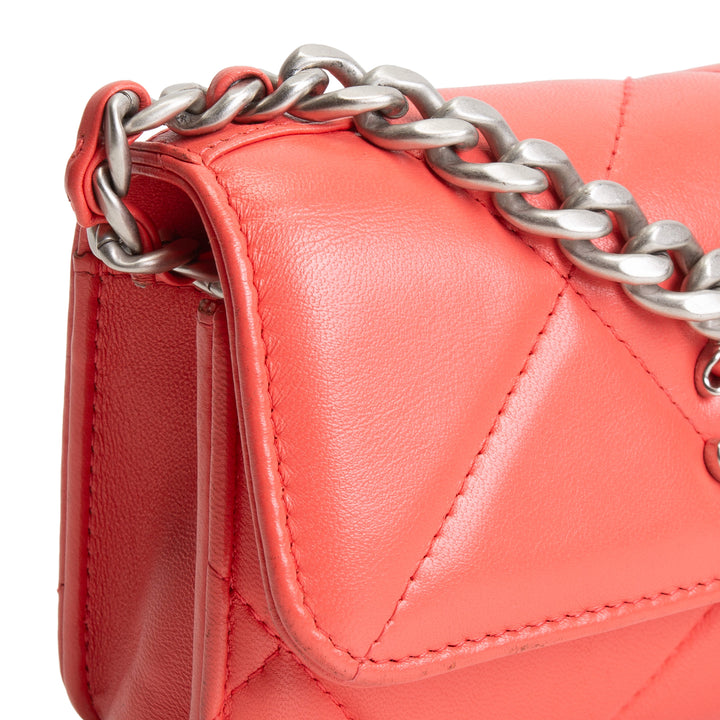 CHANEL 19 Flap Phone Holder w/ Chain - Coral OUTLET FINAL SALE