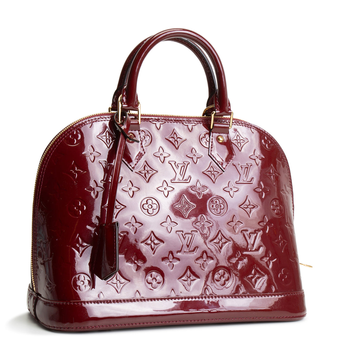 LOUIS VUITTON Monogram Vernis Alma MM - Griotte (Burgundy)