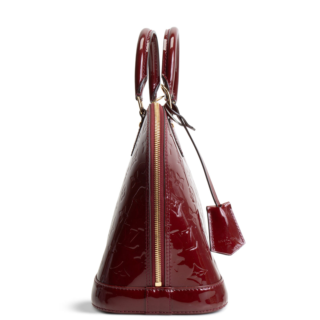 LOUIS VUITTON Monogram Vernis Alma MM - Griotte (Burgundy)