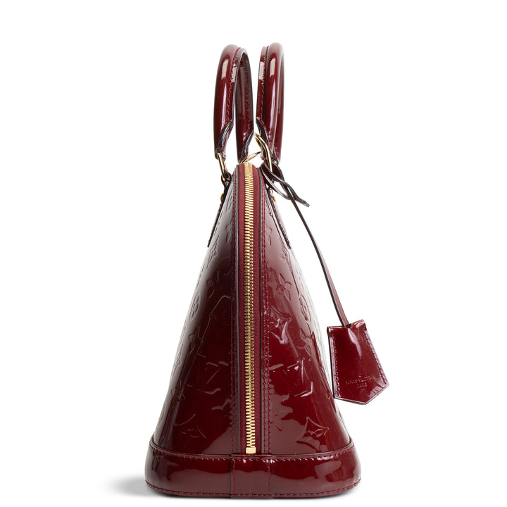 LOUIS VUITTON Monogram Vernis Alma MM - Griotte (Burgundy)