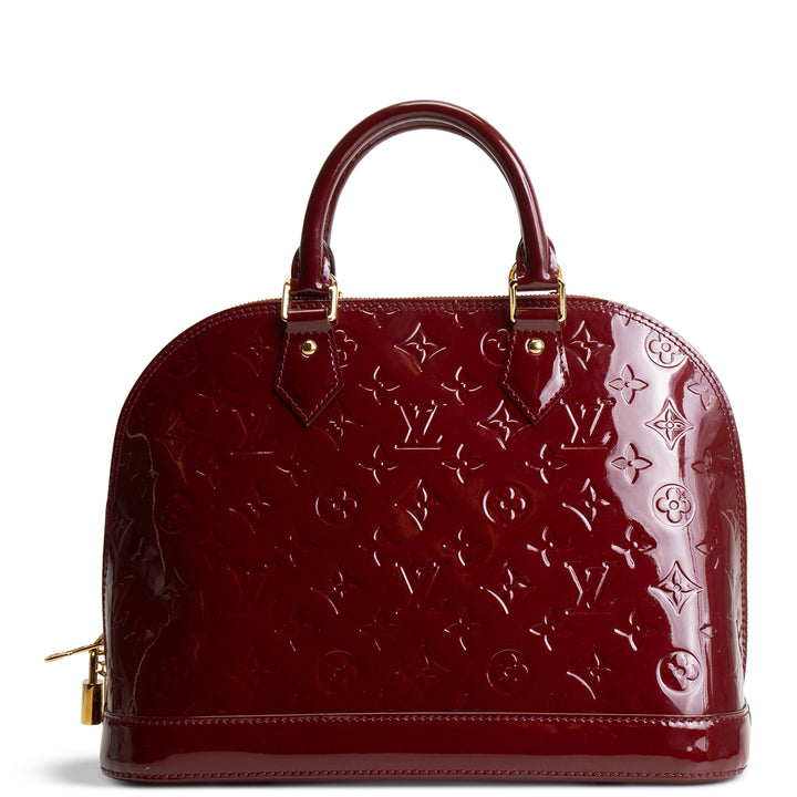 LOUIS VUITTON Monogram Vernis Alma MM - Griotte (Burgundy)