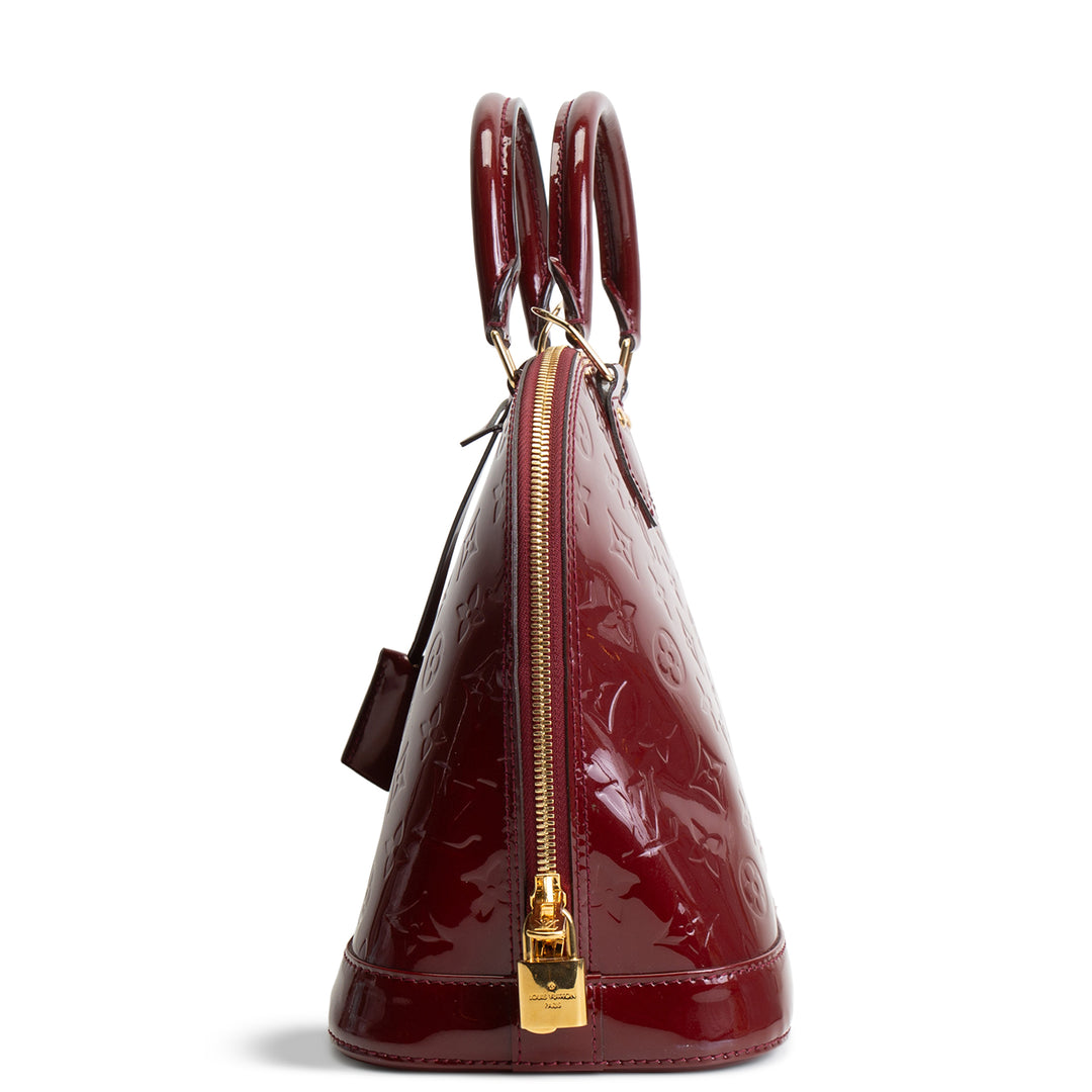 LOUIS VUITTON Monogram Vernis Alma MM - Griotte (Burgundy)