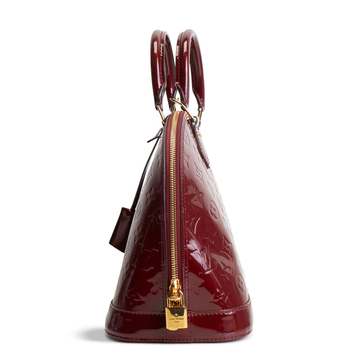 LOUIS VUITTON Monogram Vernis Alma MM - Griotte (Burgundy)