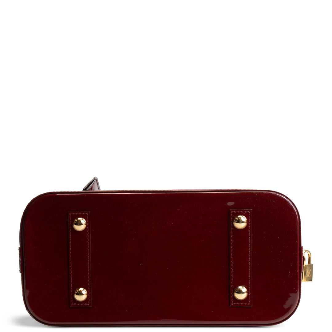 LOUIS VUITTON Monogram Vernis Alma MM - Griotte (Burgundy)