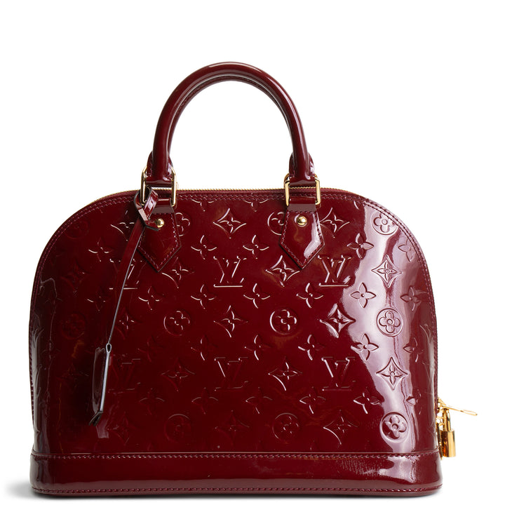 LOUIS VUITTON Monogram Vernis Alma MM - Griotte (Burgundy)