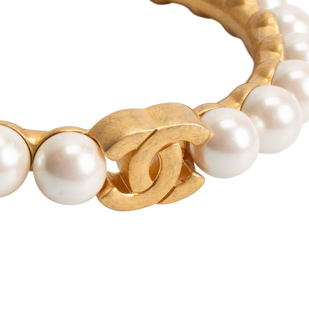 CHANEL Quilted Lambskin Pearl Crown Handle Multi Pouches Accessories