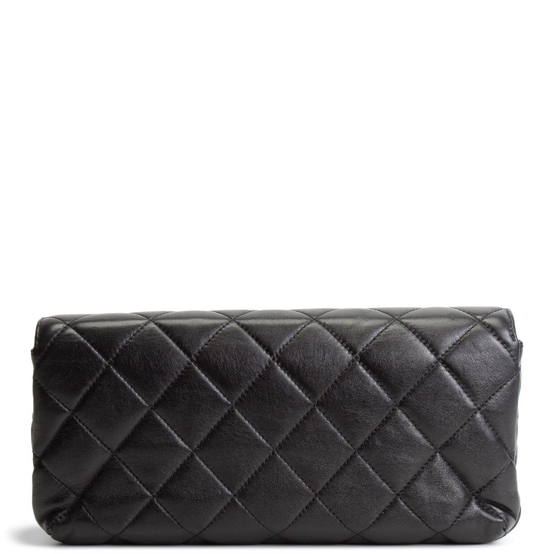 CHANEL Pearl Chain Flap Clutch - Black