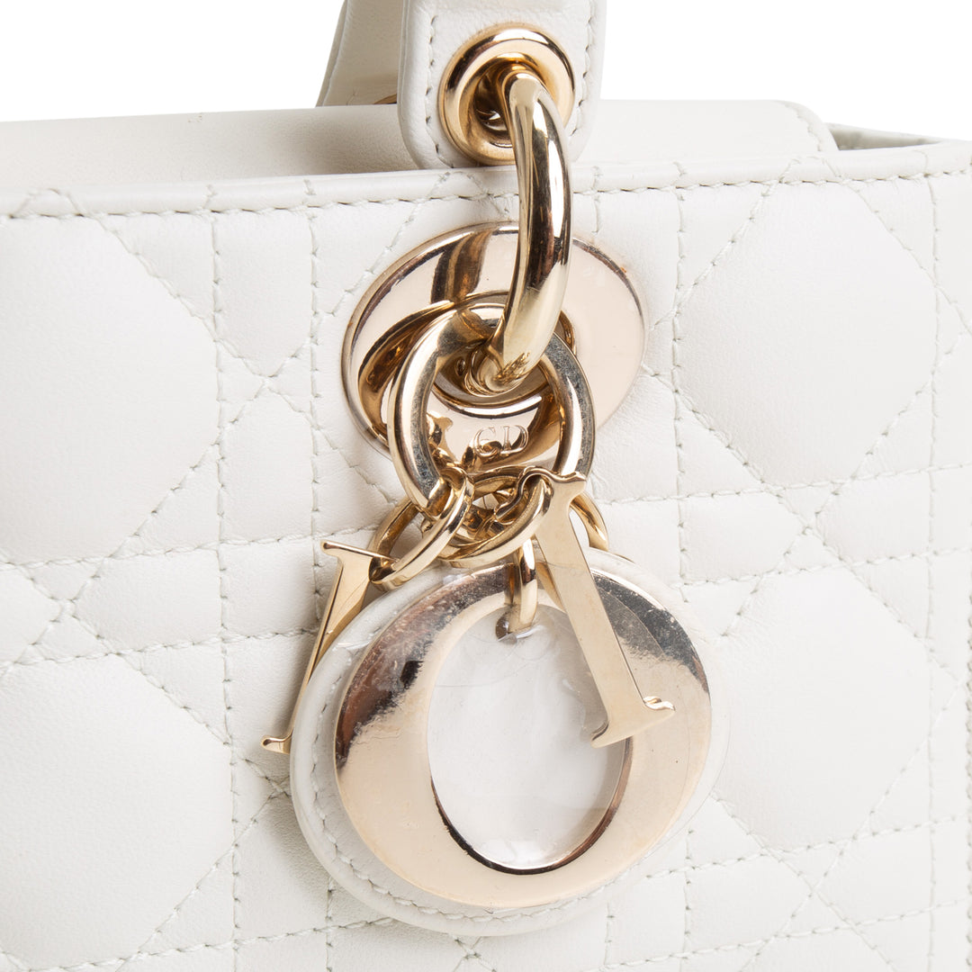 DIOR Small Lady D-Joy Bag - White