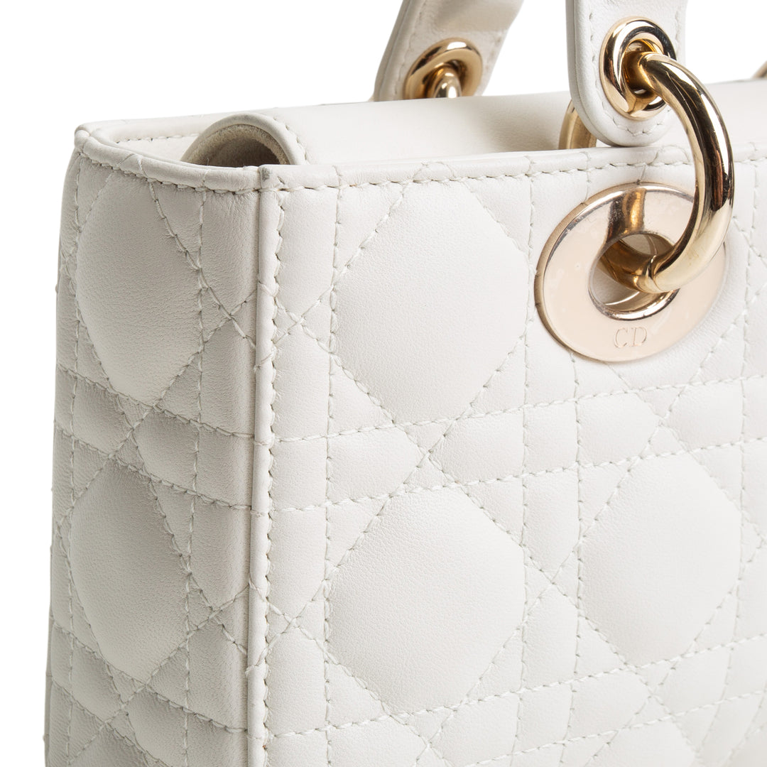 DIOR Small Lady D-Joy Bag - White