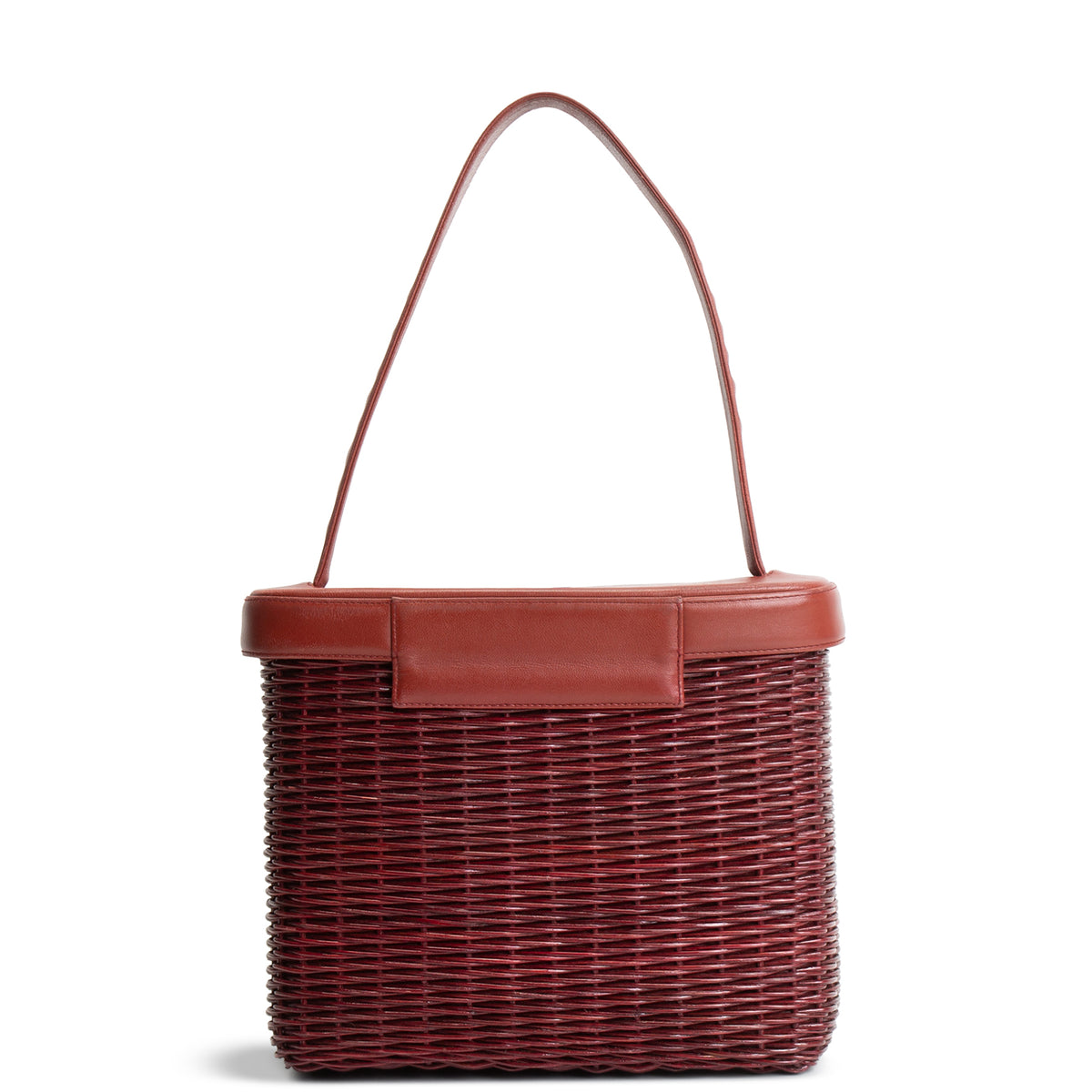 CHANEL Vintage Wicker Basket Bag - Auburn Brown OUTLET FINAL SALE
