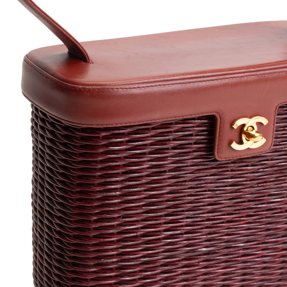 CHANEL Vintage Wicker Basket Bag - Auburn Brown OUTLET FINAL SALE