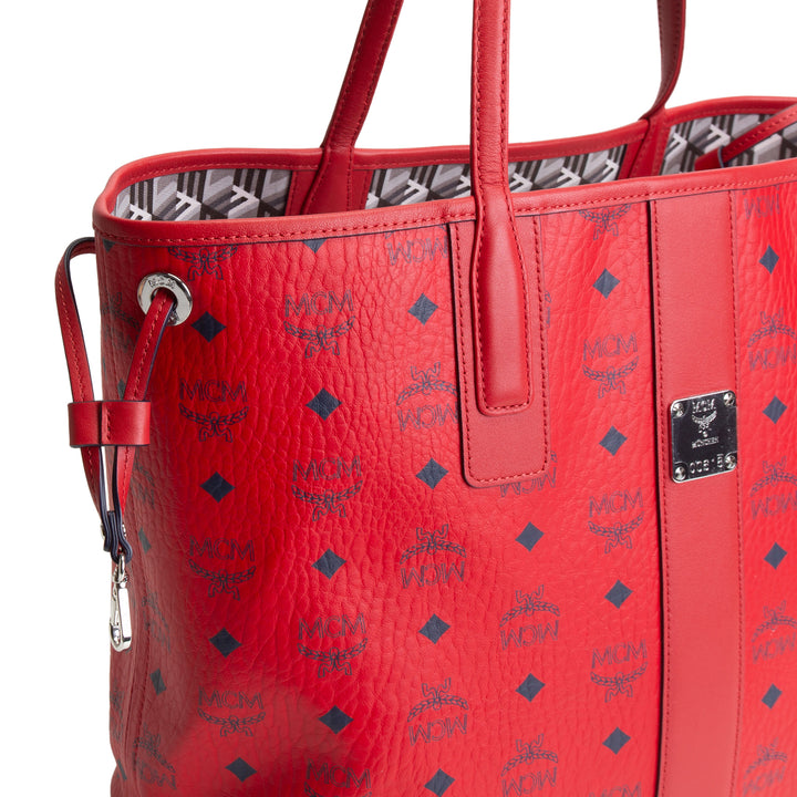 MCM Liz Visetos Reversible Tote w/ pouch - Red