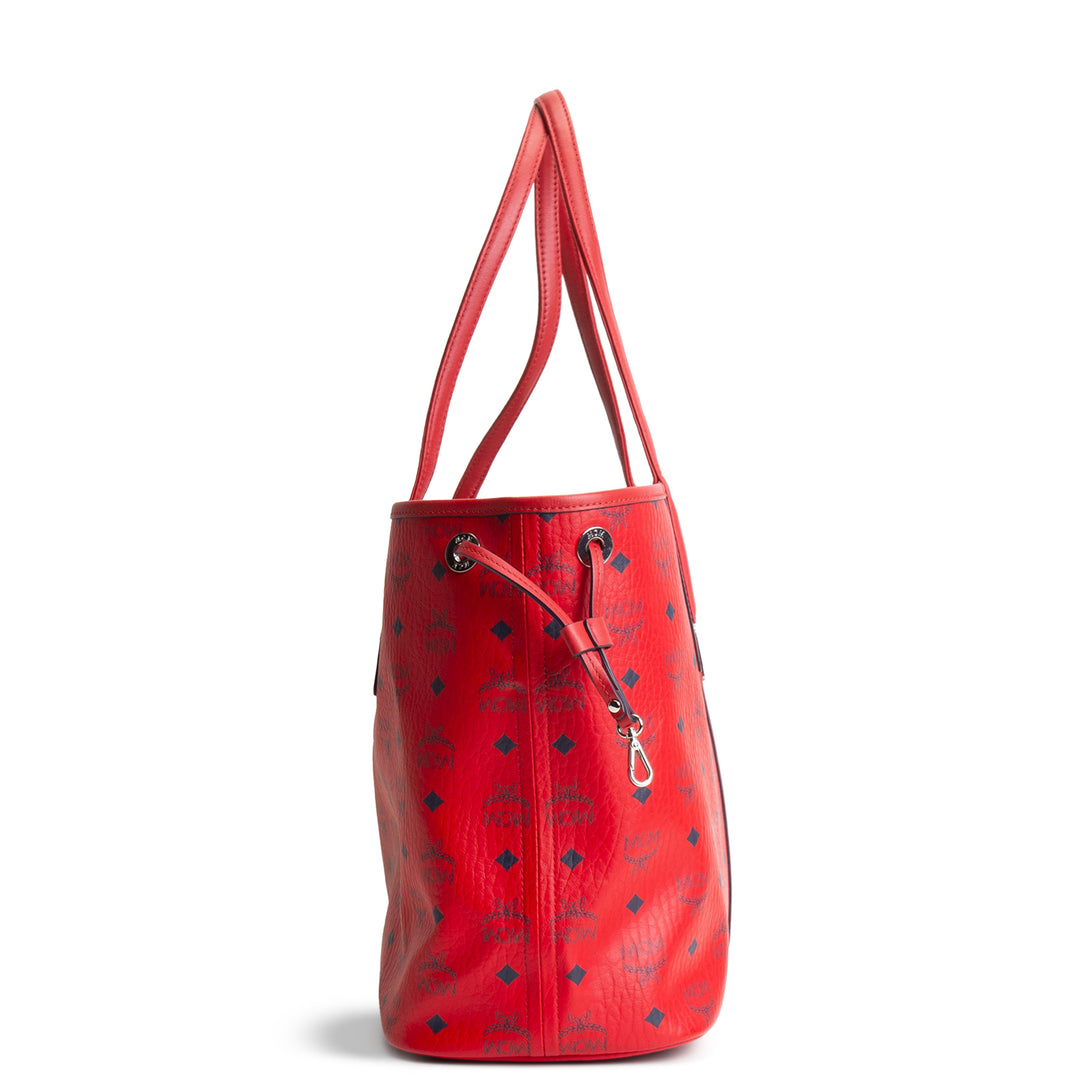 MCM Liz Visetos Reversible Tote w/ pouch - Red