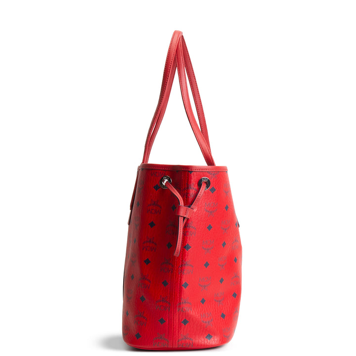 MCM Liz Visetos Reversible Tote w/ pouch - Red
