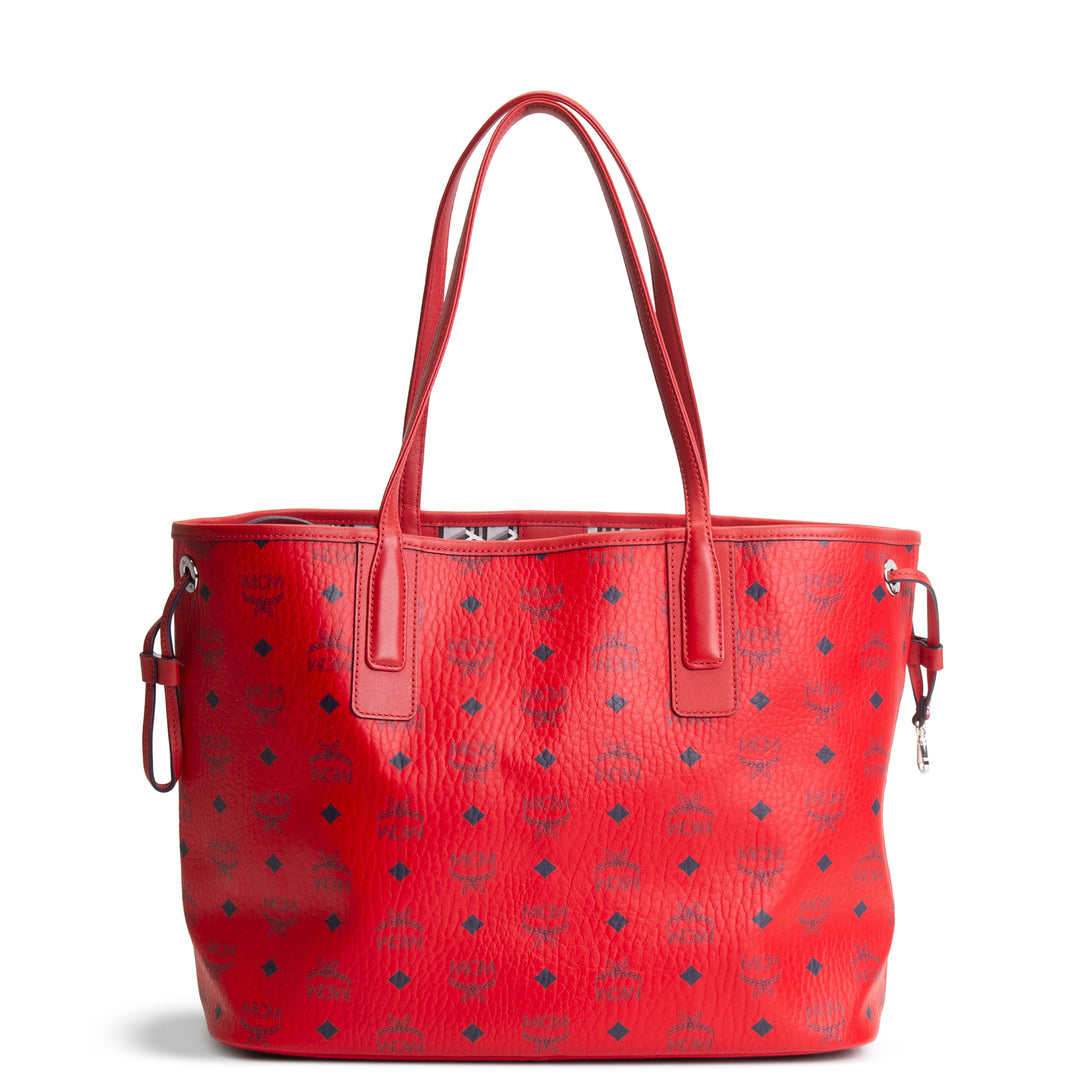 MCM Liz Visetos Reversible Tote w/ pouch - Red