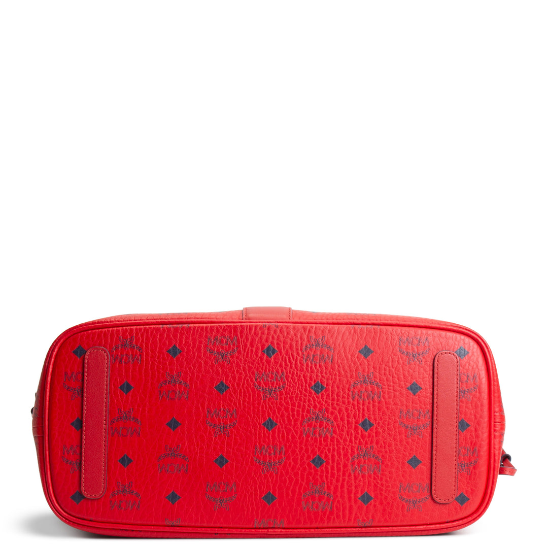 MCM Liz Visetos Reversible Tote w/ pouch - Red