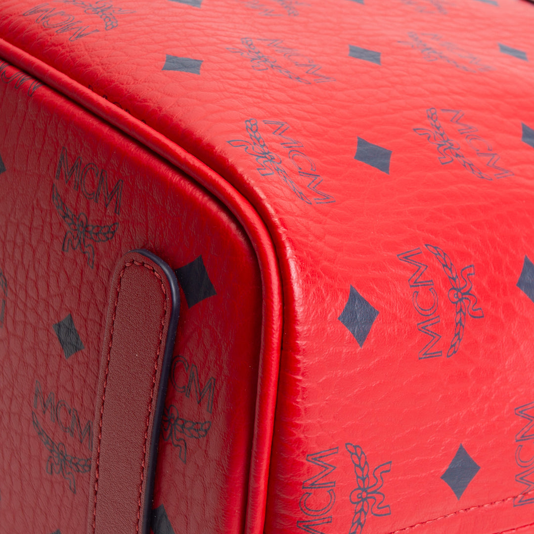 MCM Liz Visetos Reversible Tote w/ pouch - Red