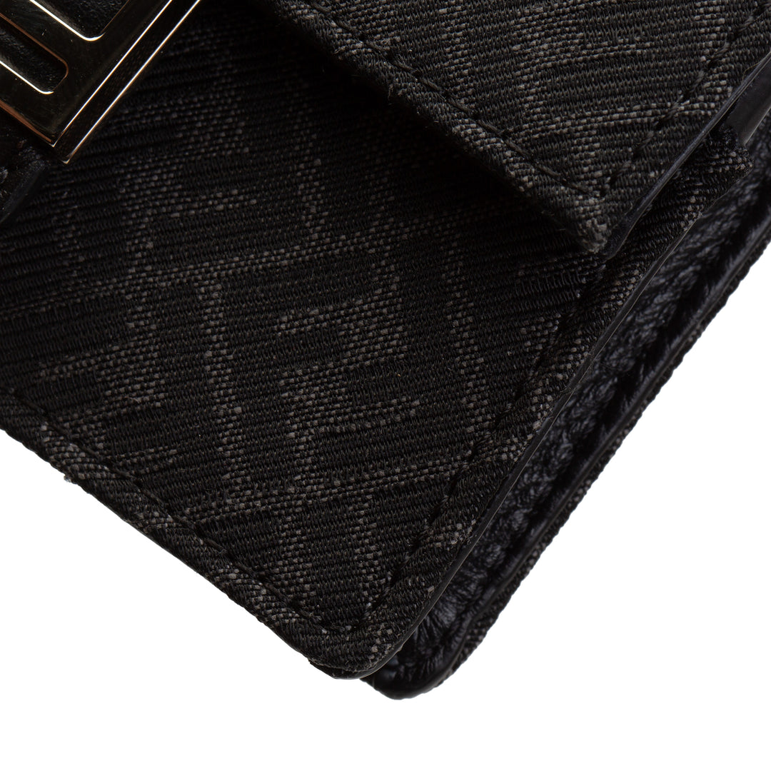 FENDI Zucca Micro Flat Baguette Card Holder - Black