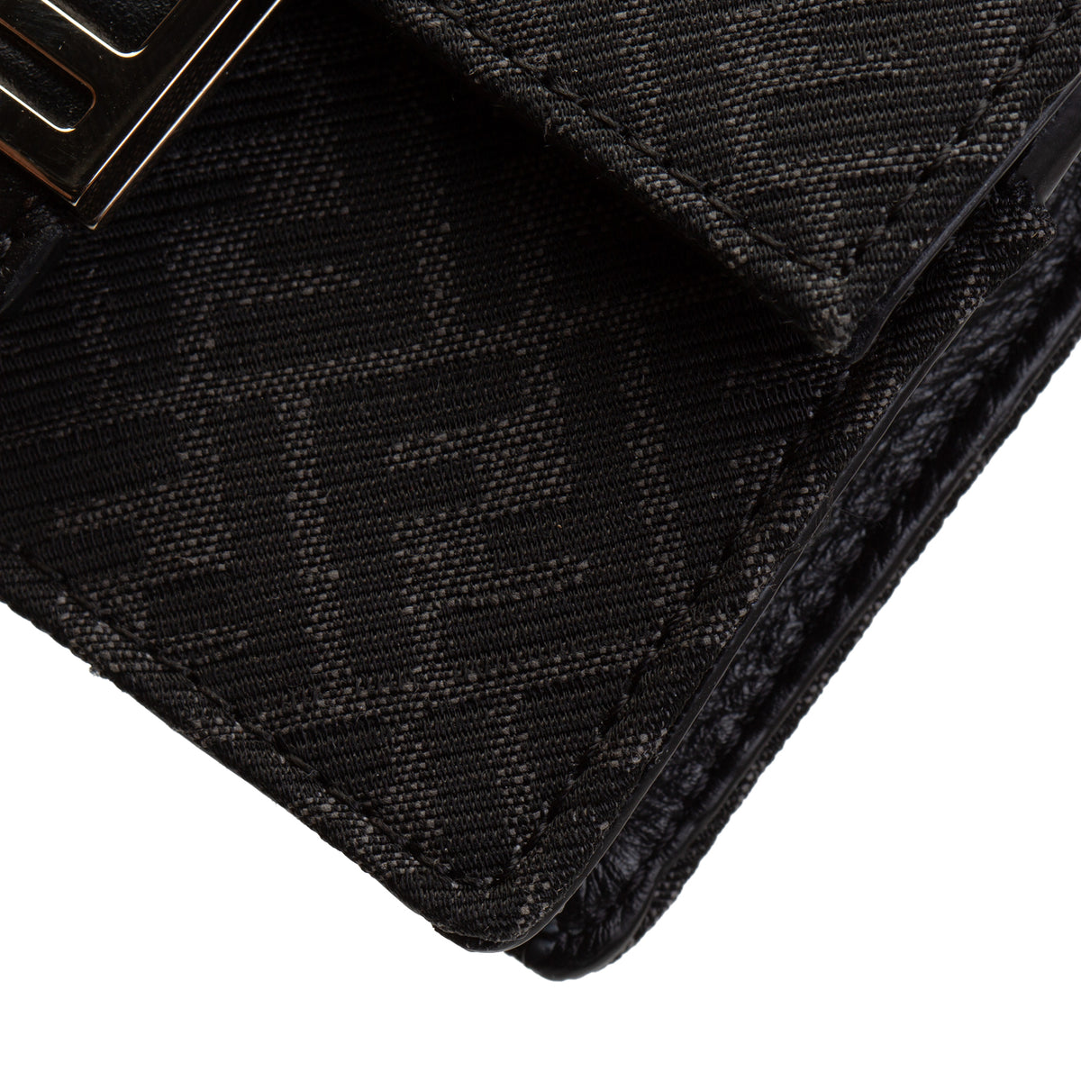 FENDI Zucca Micro Flat Baguette Card Holder - Black