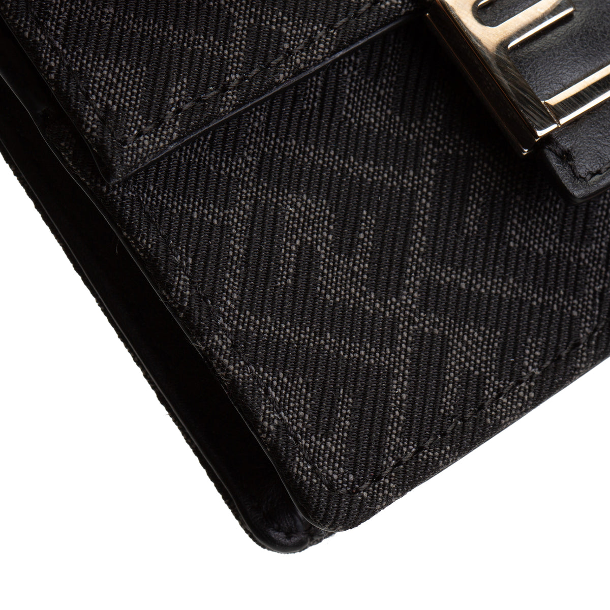 FENDI Zucca Micro Flat Baguette Card Holder - Black