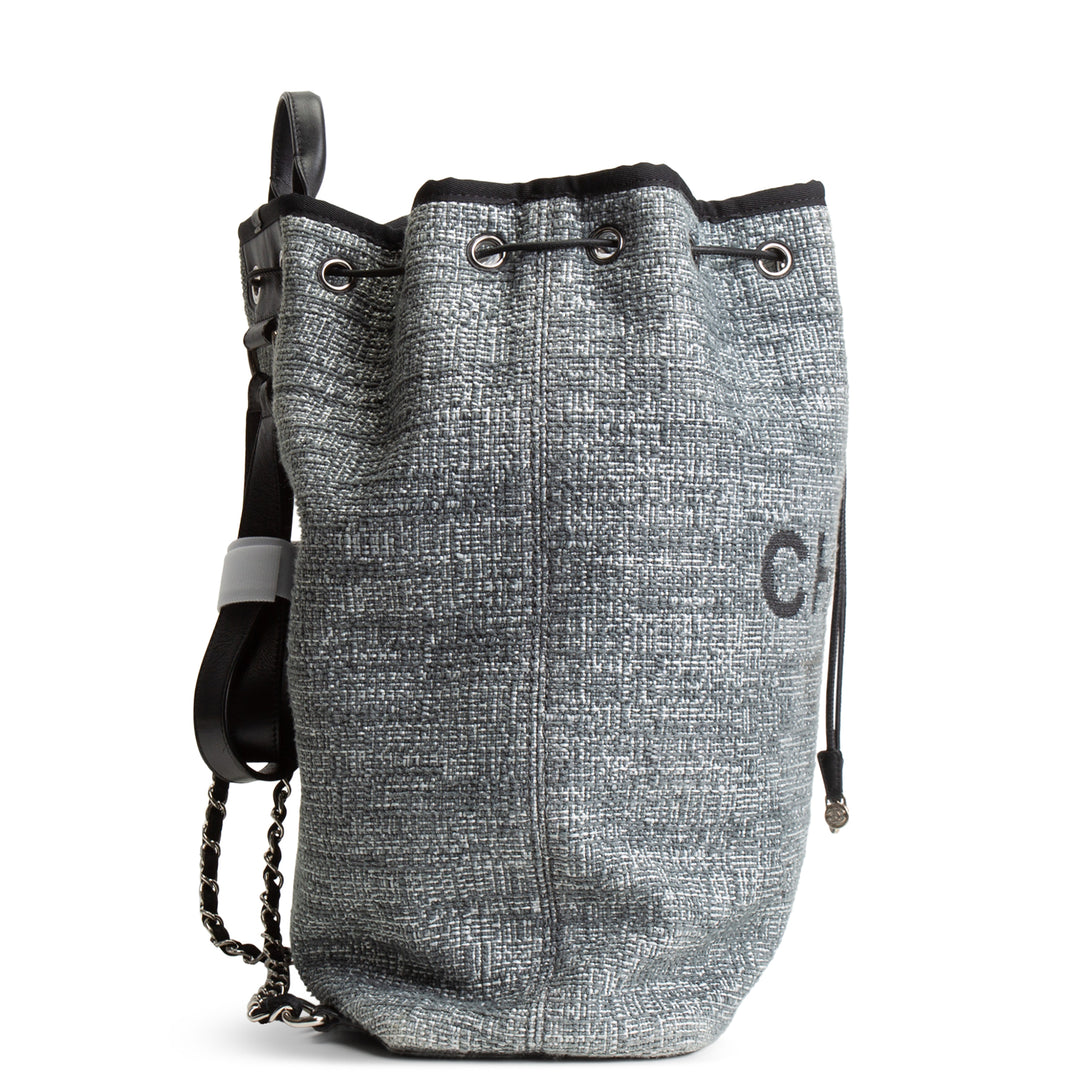CHANEL Tweed Deauville Backpack - Gray