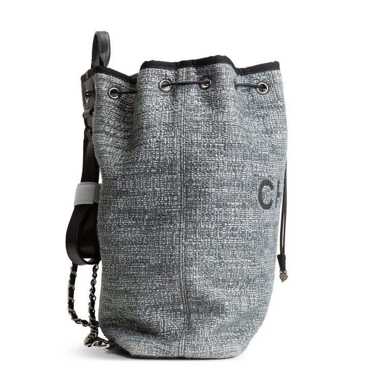 CHANEL Tweed Deauville Backpack - Gray