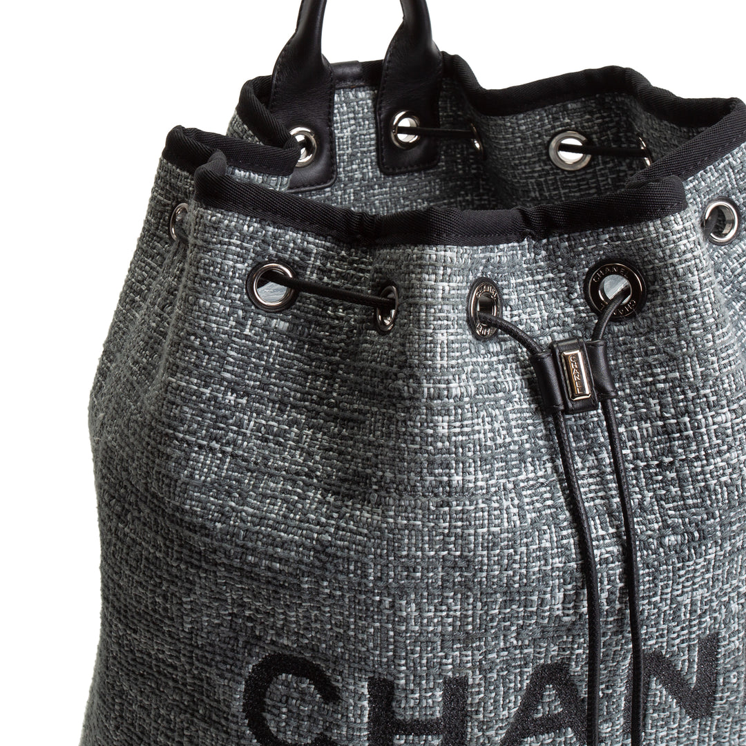 CHANEL Tweed Deauville Backpack - Gray