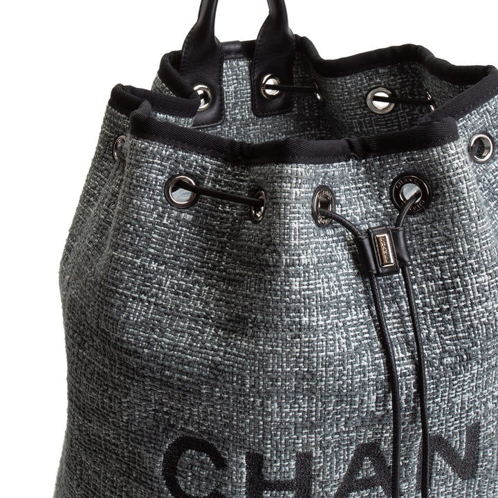 CHANEL Tweed Deauville Backpack - Gray