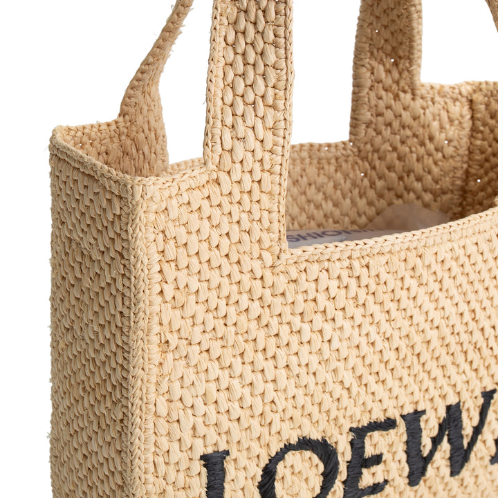 LOEWE Raffia Mini Font Tote - Neutral