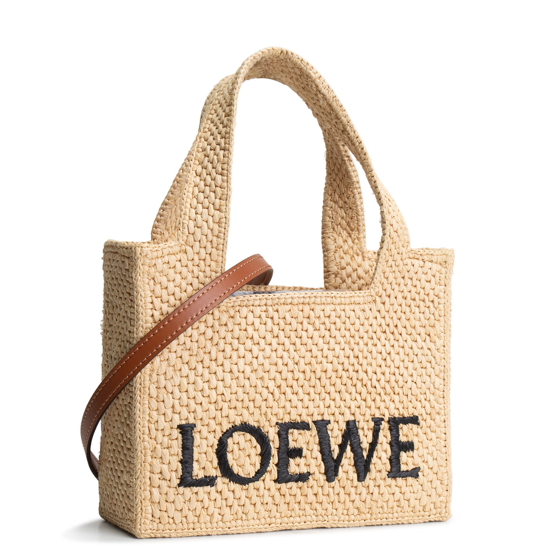 LOEWE Raffia Mini Font Tote - Neutral